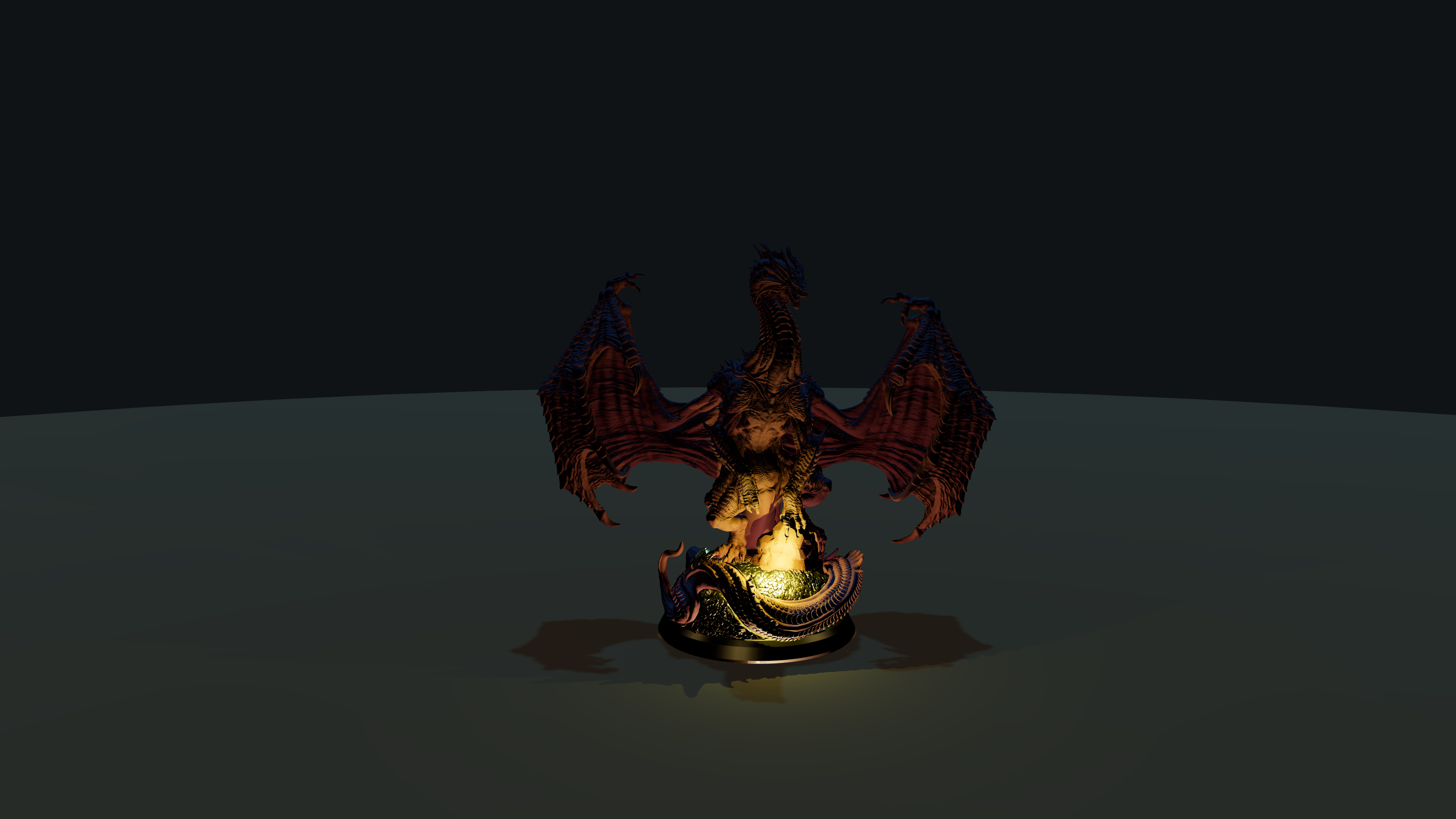 Krymathor dragon over a golden glow